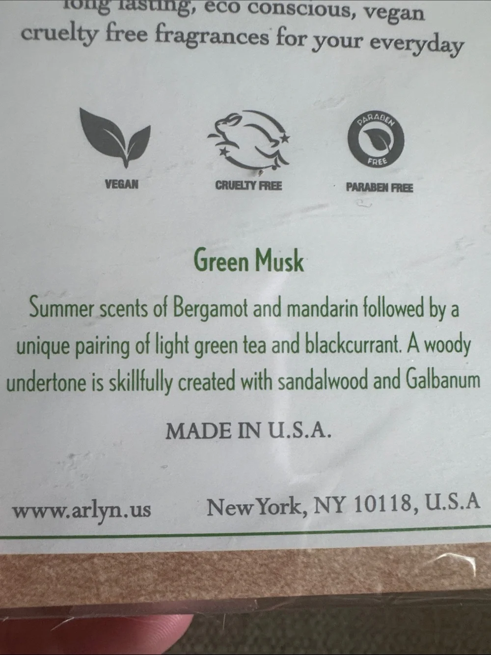ARLYN Green Musk EDP  - 50 ml NWT